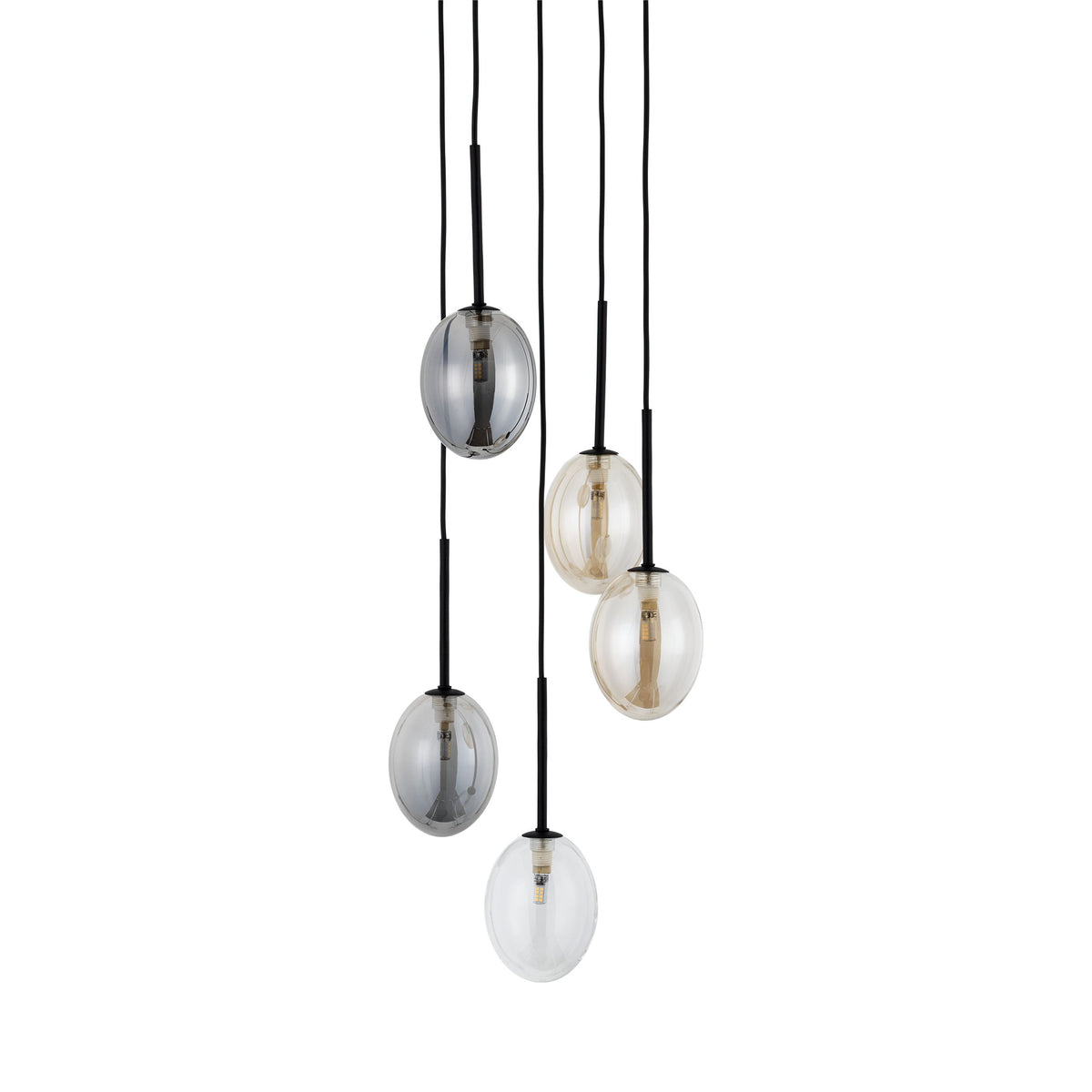 Lustră Pearl din sticlă, mix, 5 becuri