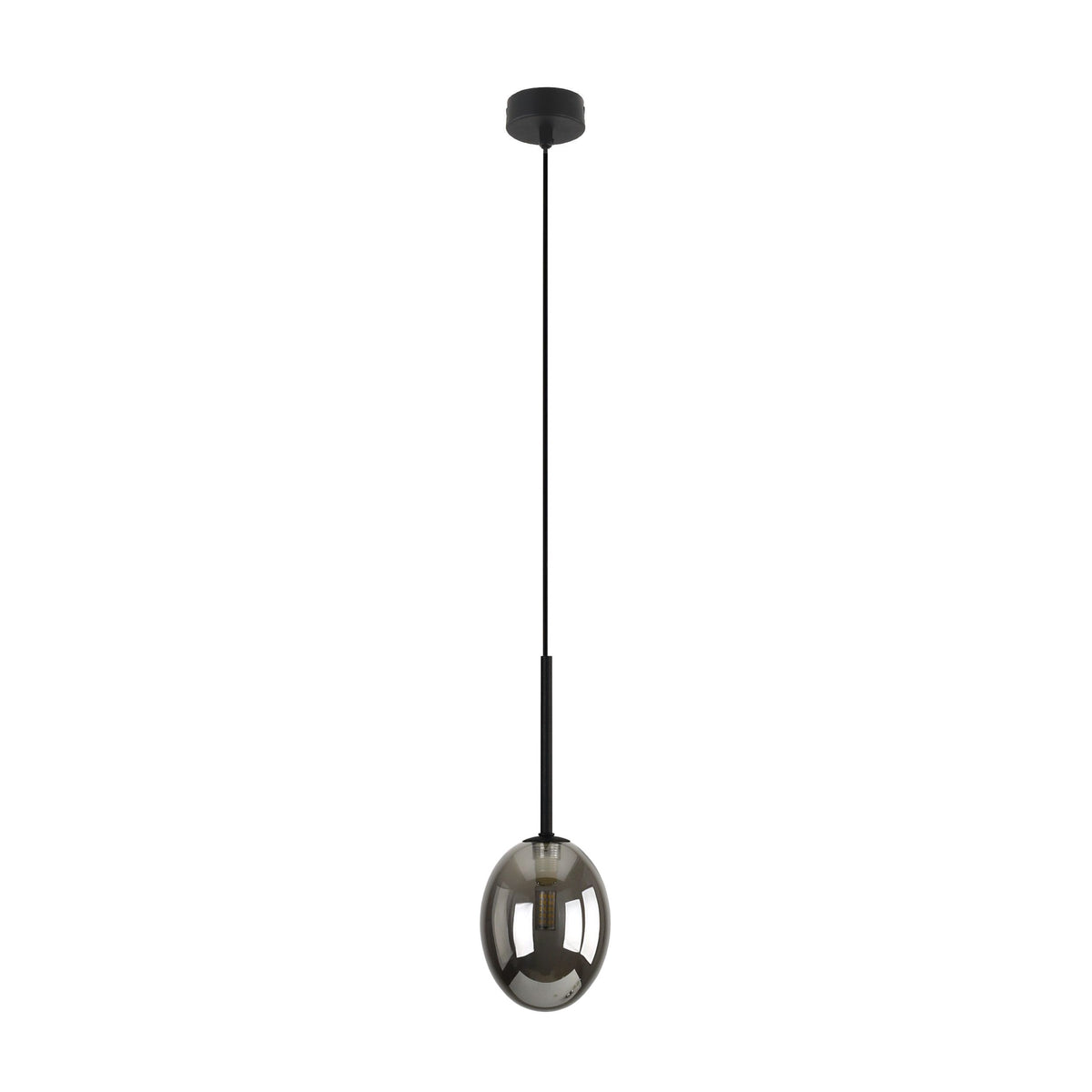 Lustră Pearl din sticlă, negru, 1 bec