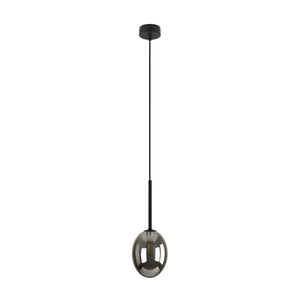 Lustră Pearl din sticlă, negru, 1 bec