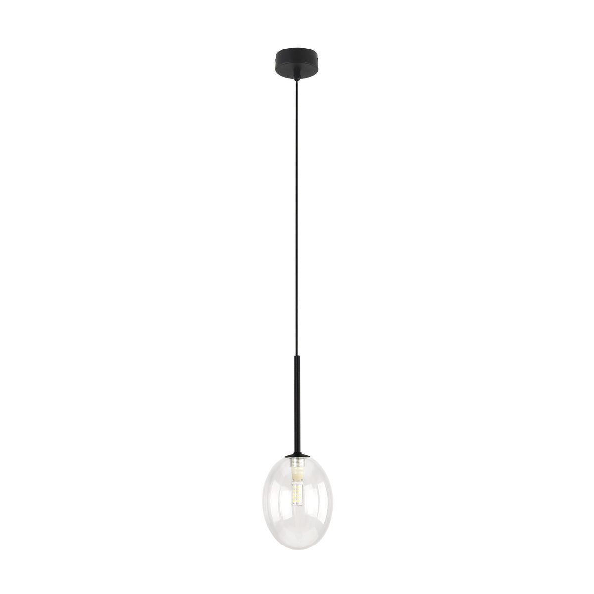 Lustră Pearl din sticlă, transparent, 1 bec