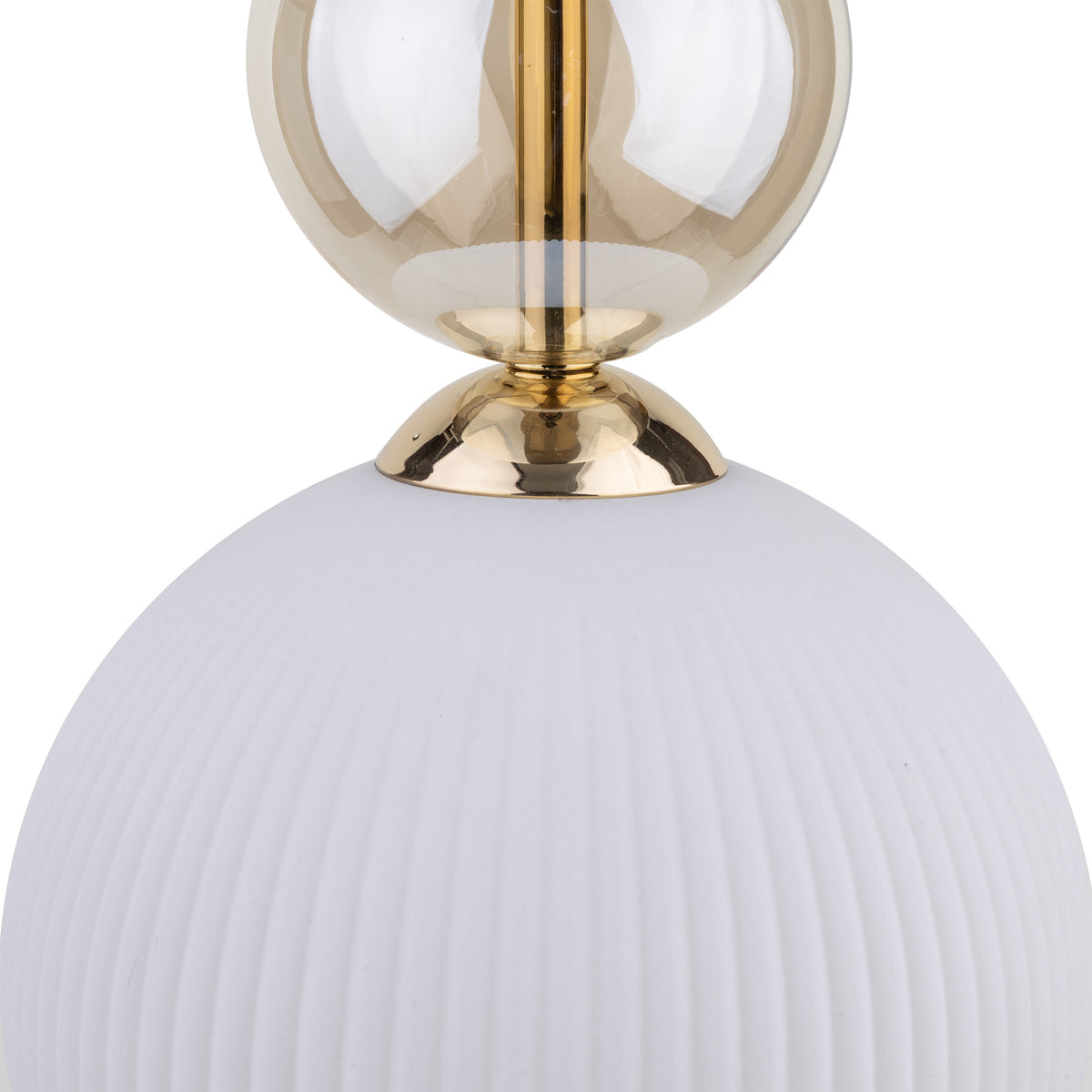 Lustră Sophia cu 1 glob rotund, coniac și alb