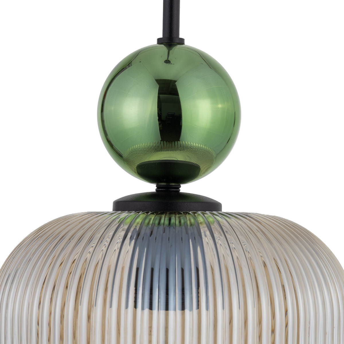 Lustră Sophia Big, verde și coniac, Big, înălțime 1550 mm, cilindru