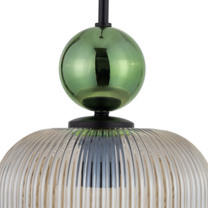 Lustră Sophia Big, verde și coniac, Big, înălțime 1550 mm, cilindru