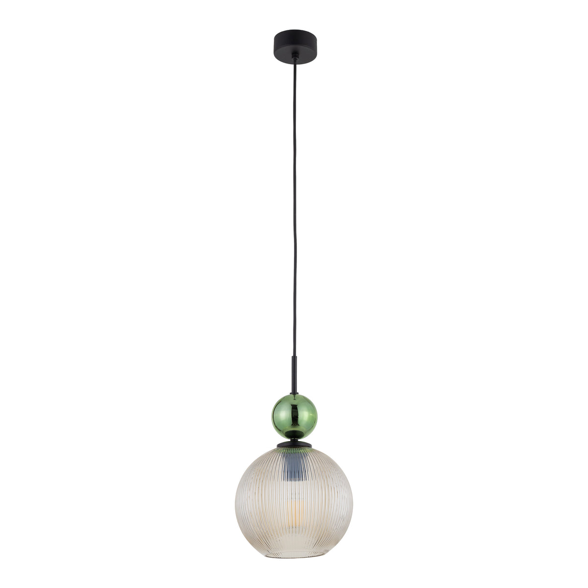 Lustră Sophia Big, verde și coniac, Big, înălțime 1550 mm, glob