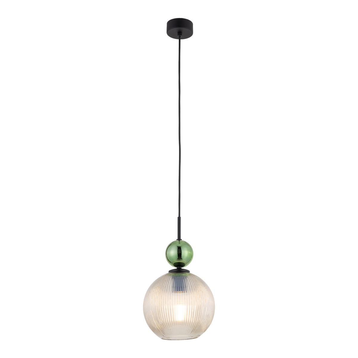 Lustră Sophia Big, verde și coniac, Big, înălțime 1550 mm, glob