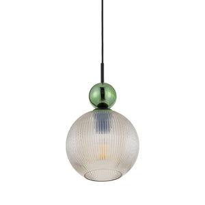 Lustră Sophia Big, verde și coniac, Big, înălțime 1550 mm, glob