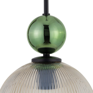 Lustră Sophia Big, verde și coniac, Big, înălțime 1550 mm, glob