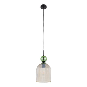 Lustră Sophia Big, verde și coniac, Big, înălțime 1600 mm, clopot