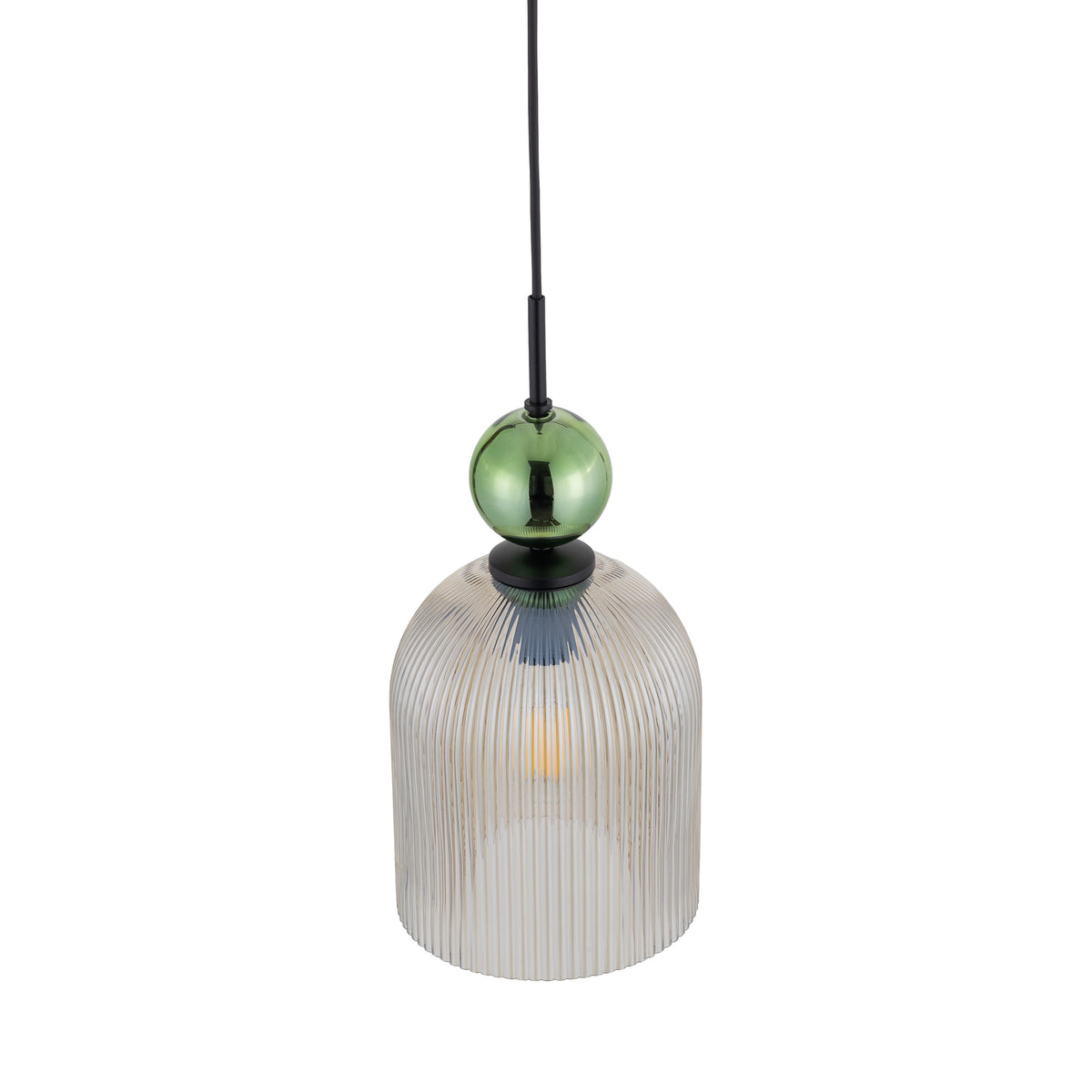 Lustră Sophia Big, verde și coniac, Big, înălțime 1600 mm, clopot