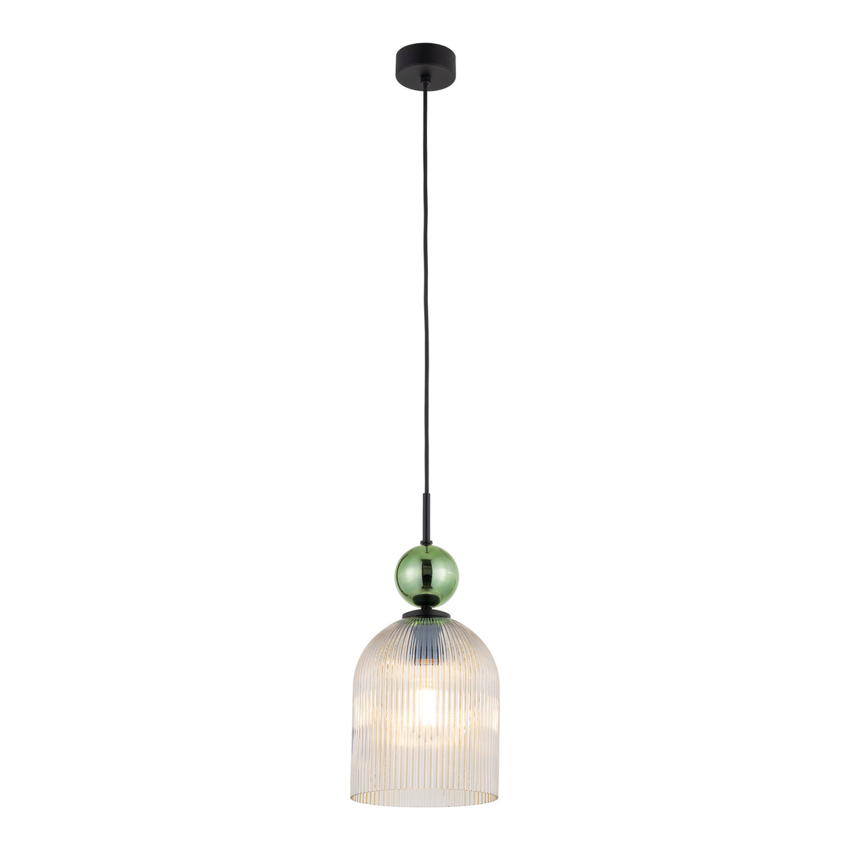 Lustră Sophia Big, verde și coniac, Big, înălțime 1600 mm, clopot