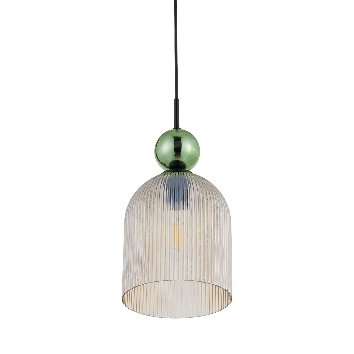Lustră Sophia Big, verde și coniac, Big, înălțime 1600 mm, clopot