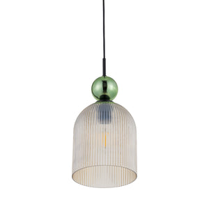 Lustră Sophia Big, verde și coniac, Big, înălțime 1600 mm, clopot