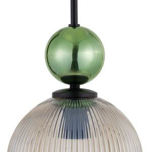 Lustră Sophia Big, verde și coniac, Big, înălțime 1600 mm, clopot