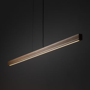 Lustră Viga din lemn, lemn pin periat nuc, Lungime 1205 mm, lățime 50 mm