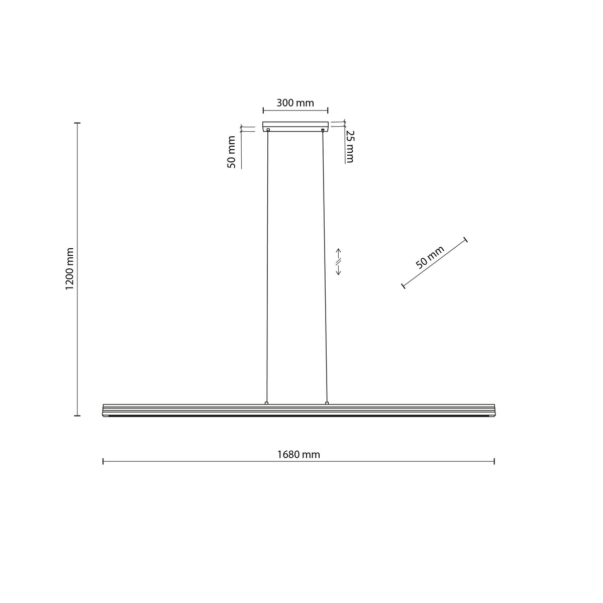 Lustră Viga din lemn, lemn pin periat nuc, Lungime 1605 mm, lățime 50 mm