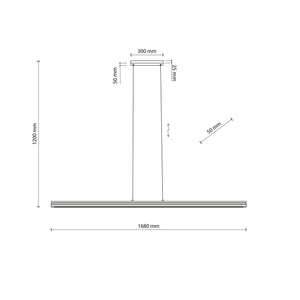 Lustră Viga din lemn, lemn pin periat nuc, Lungime 1605 mm, lățime 50 mm