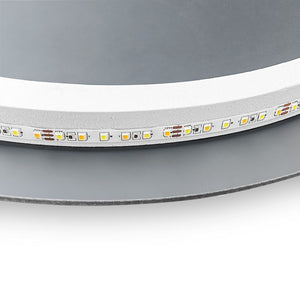 Detaliu al oglinzii Serena: banda LED cu diode pe spatele oglinzii, cu diametrul de 100 cm