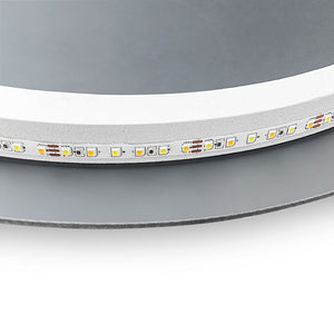 Detaliu al oglinzii Serena: banda LED cu diode pe spatele oglinzii, cu diametrul de 60 cm