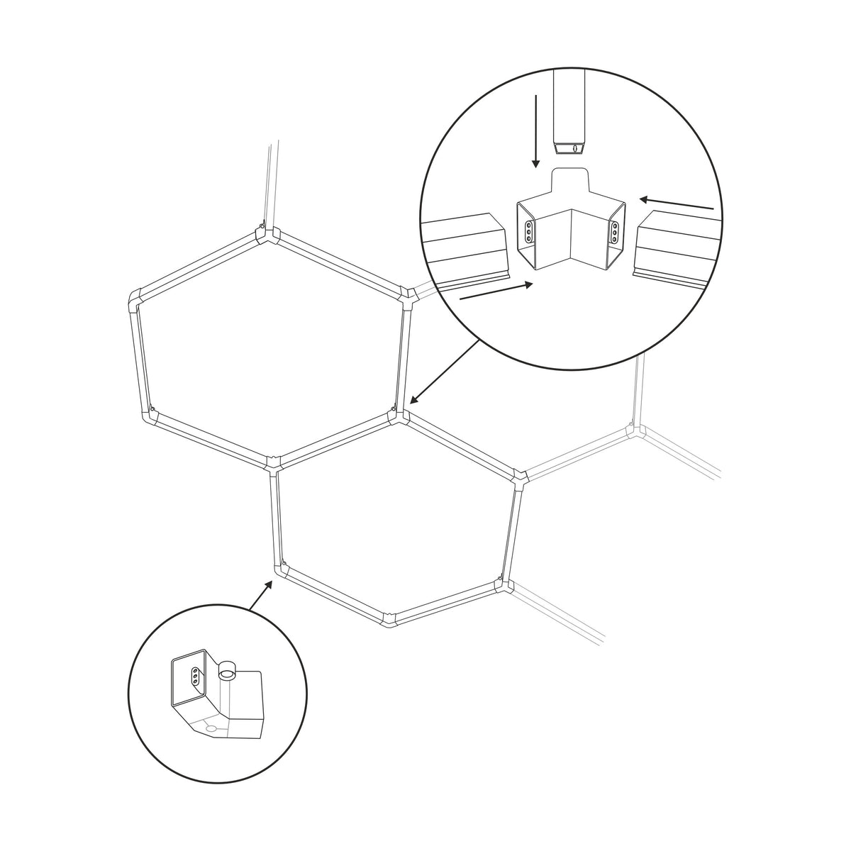 Panou LED Honey Comb, alb