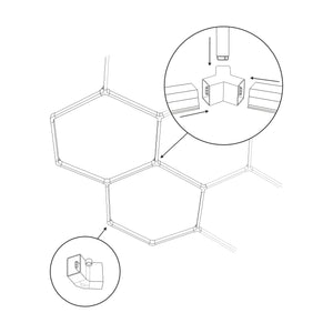 Panou LED Honey Comb, alb