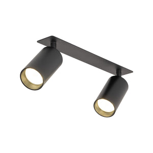 Plafonieră Amis de încastrat din metal, negru, 2 becuri