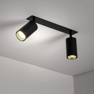 Plafonieră Amis de încastrat din metal, negru, 2 becuri