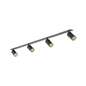 Plafonieră Amis de încastrat din metal, negru, 4 becuri