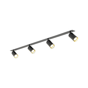 Plafonieră Amis de încastrat din metal, negru, 4 becuri