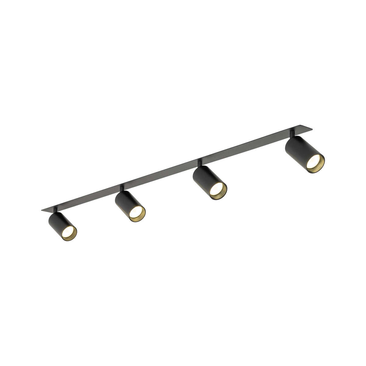 Plafonieră Amis de încastrat din metal, negru, 4 becuri