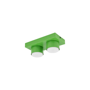 Plafonieră Brix din oțel, verde, 2 becuri