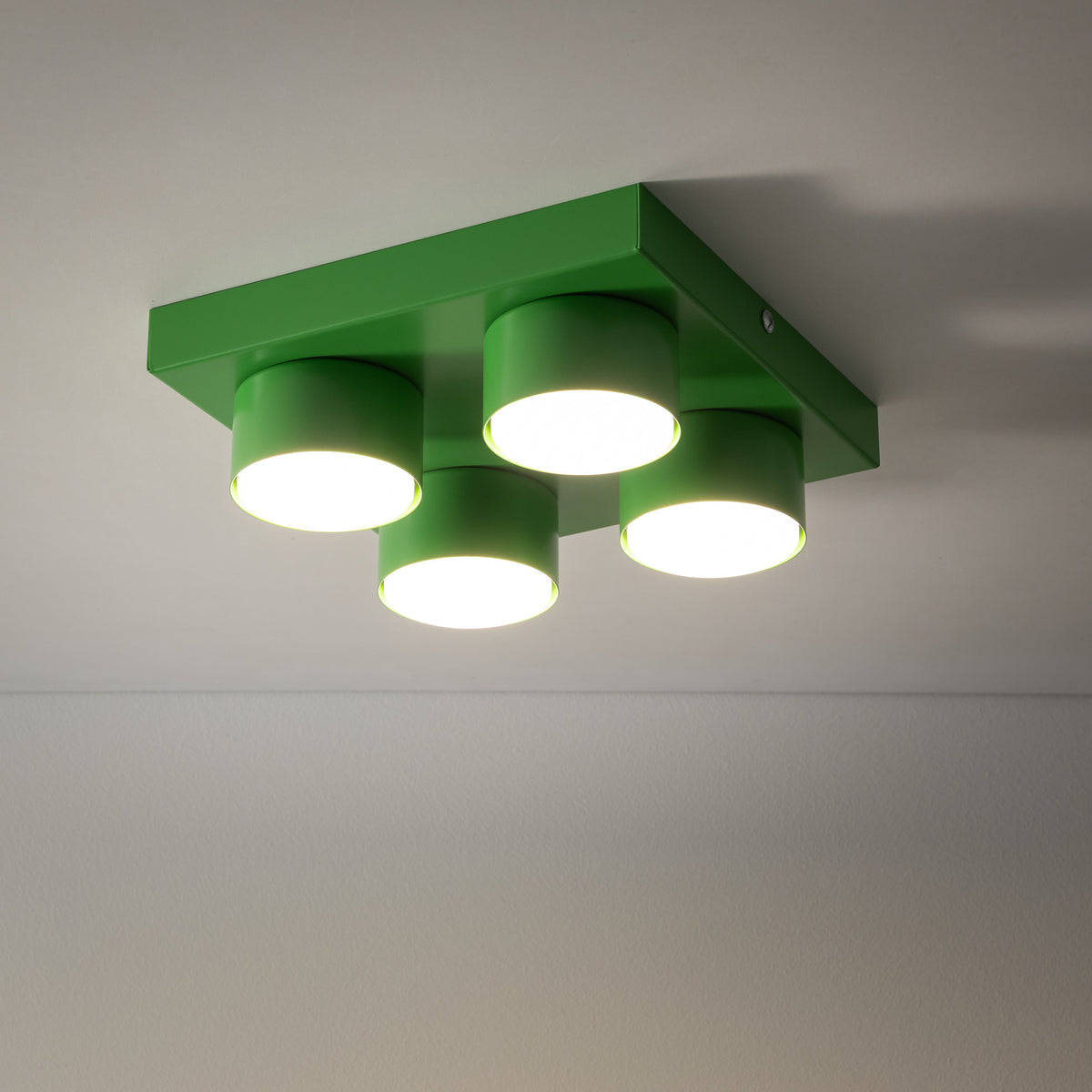 Plafonieră Brix din oțel, verde, 4 becuri