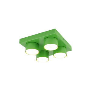 Plafonieră Brix din oțel, verde, 4 becuri