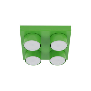 Plafonieră Brix din oțel, verde, 4 becuri