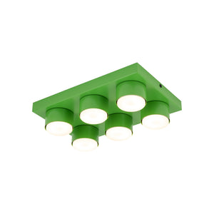 Plafonieră Brix din oțel, verde, 6 becuri