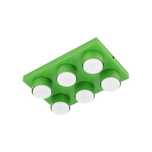 Plafonieră Brix din oțel, verde, 6 becuri