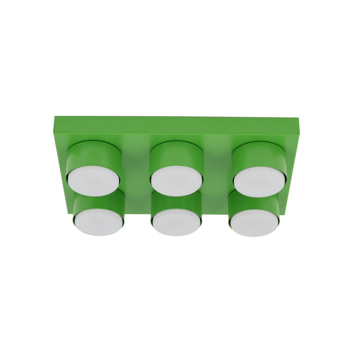 Plafonieră Brix din oțel, verde, 6 becuri