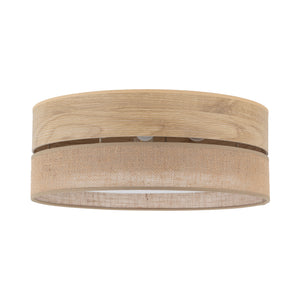 Plafonieră Dorma cu abajur din iută, lemn deschis, Diametru 450 mm