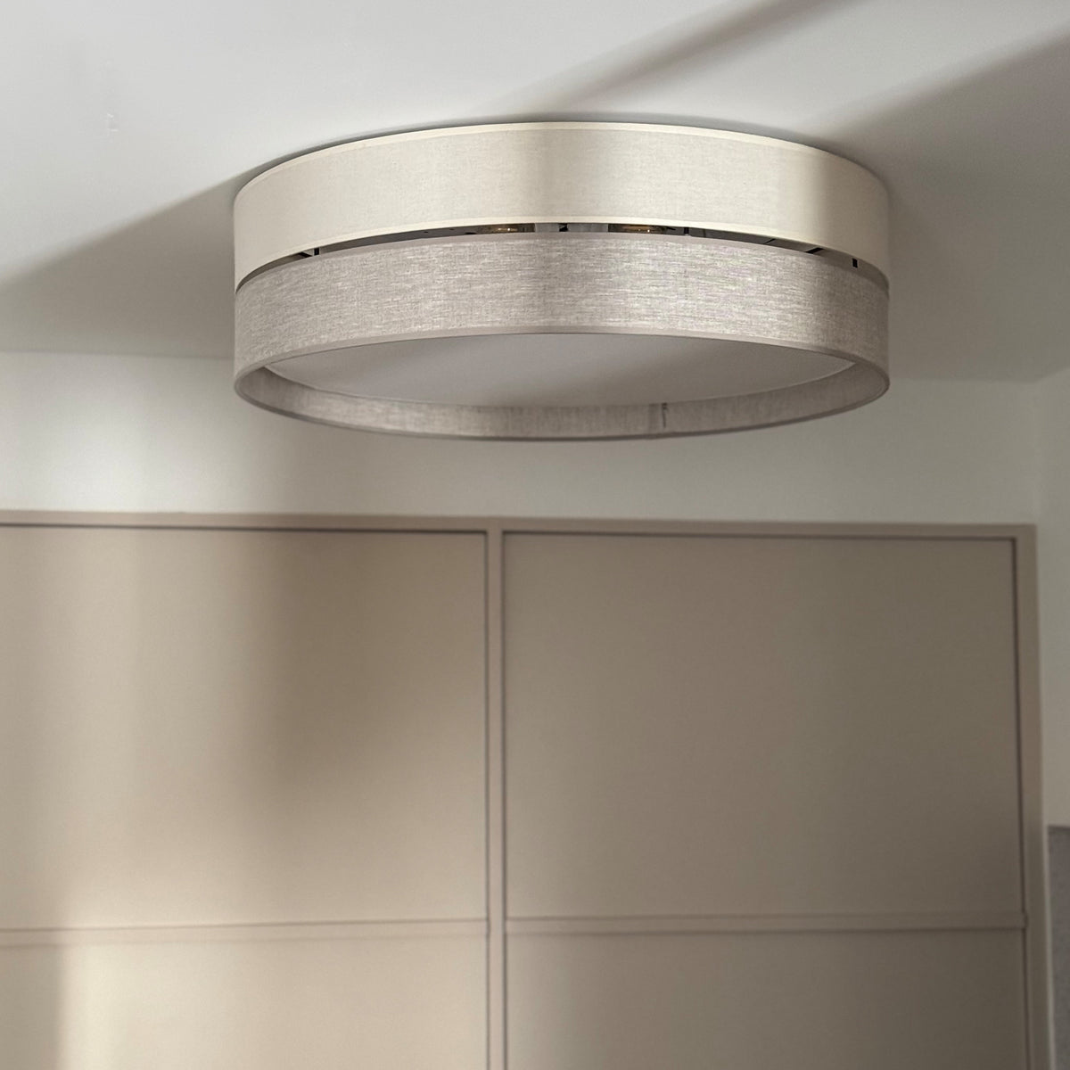 Plafonieră Eco 600 cu abajur din in, bej