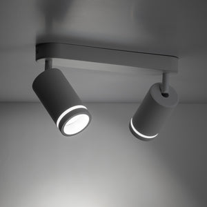 Plafonieră Jet din metal, alb, 2 becuri