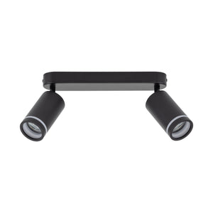 Plafonieră Jet din metal, negru, 2 becuri