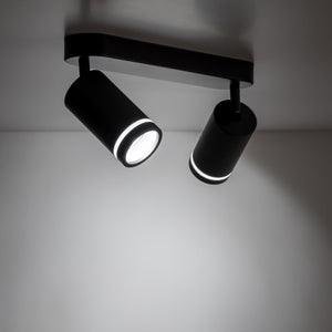 Plafonieră Jet din metal, negru, 2 becuri