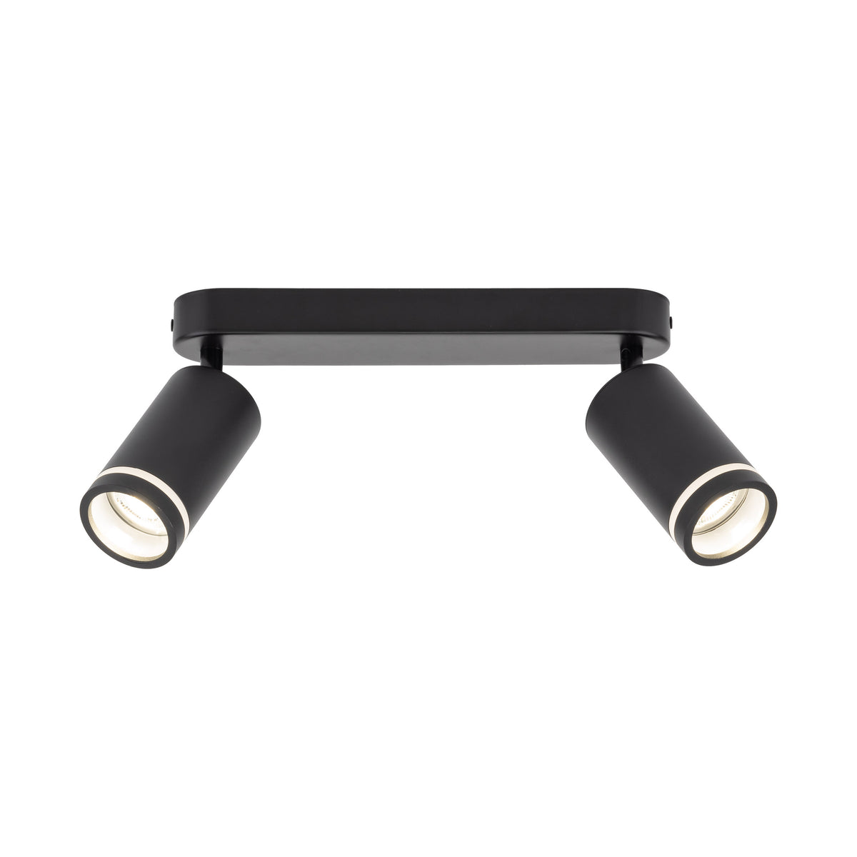 Plafonieră Jet din metal, negru, 2 becuri