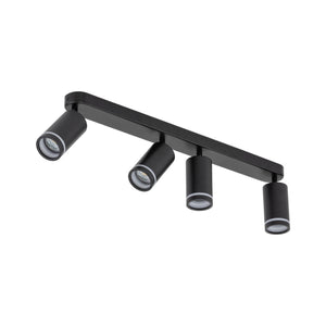 Plafonieră Jet din metal, negru, 4 becuri