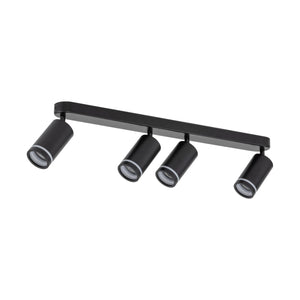 Plafonieră Jet din metal, negru, 4 becuri