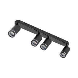 Plafonieră Jet din metal, negru, 4 becuri