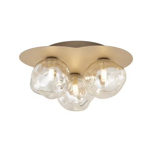 Plafonieră Lava din sticlă, salvie, Lungime 330 mm, lățime 370 mm