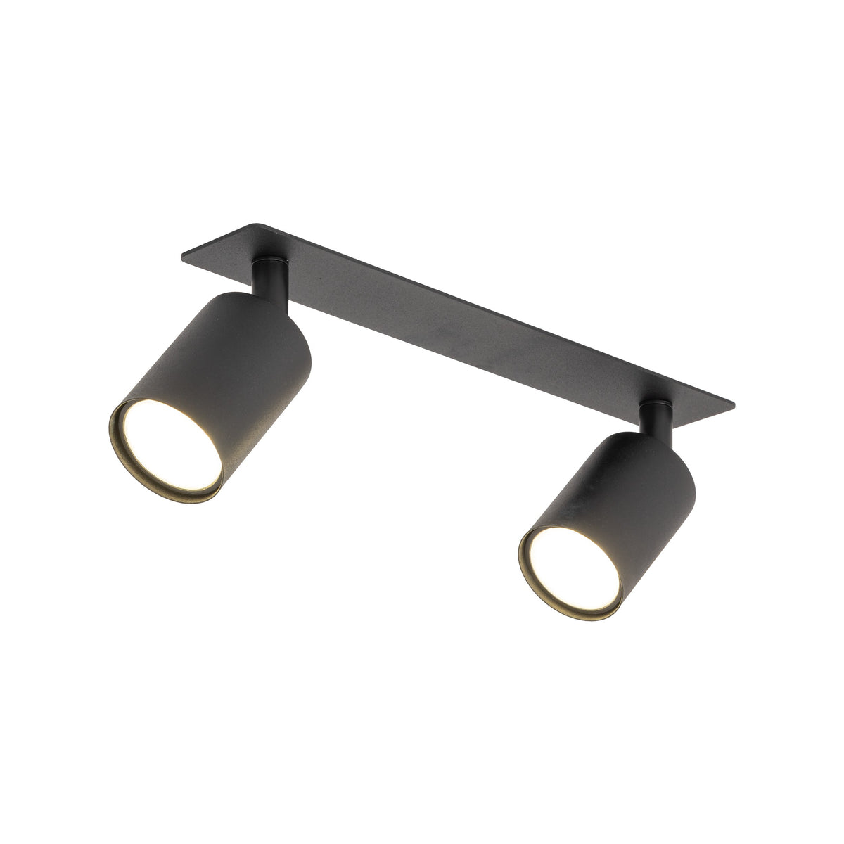 Plafonieră Nex încastrată din metal, negru, 2 becuri