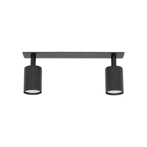 Plafonieră Nex încastrată din metal, negru, 2 becuri