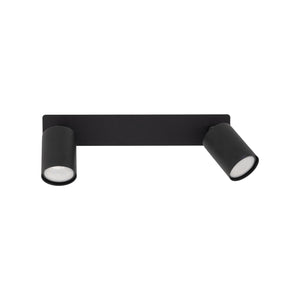 Plafonieră Nex încastrată din metal, negru, 2 becuri