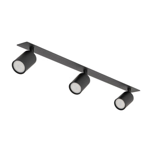 Plafonieră Nex încastrată din metal, negru, 3 becuri